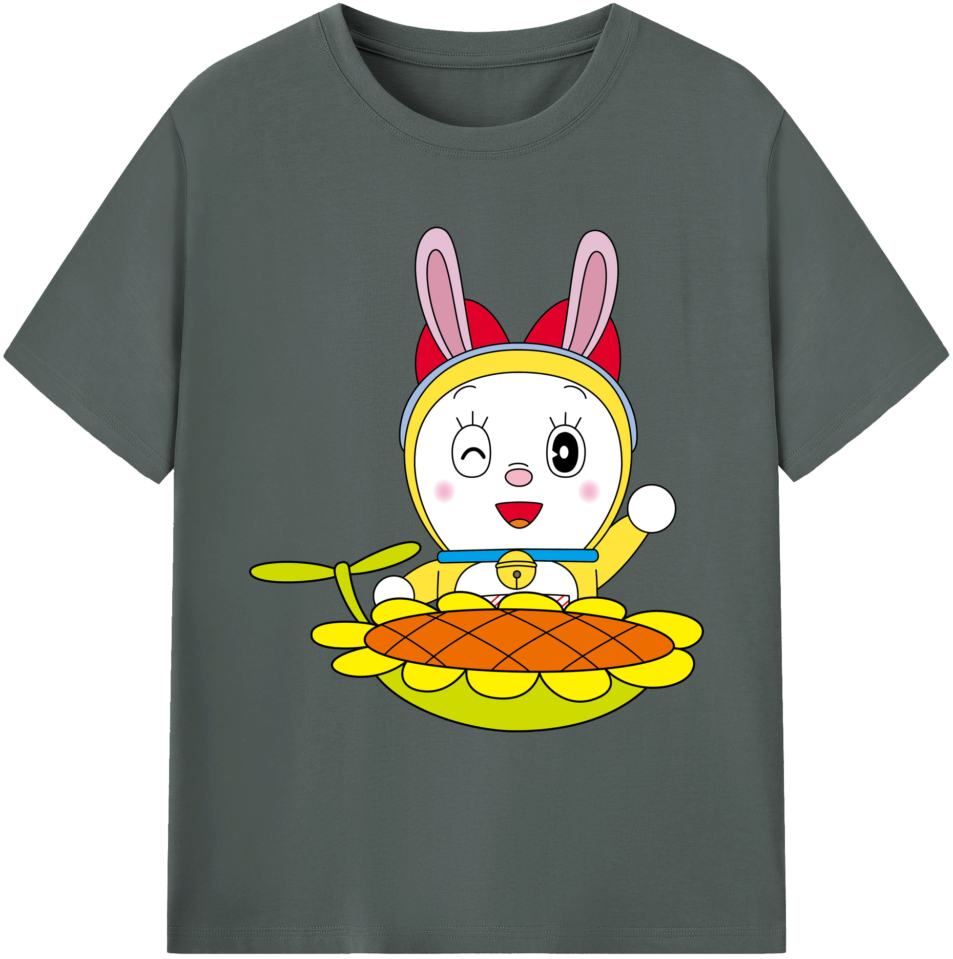 （画像用） ドラえもん ドラミ Doraemon Dorami 綿100％ メンズ半袖Tシャツ｜肌触りやわらか＆通気性